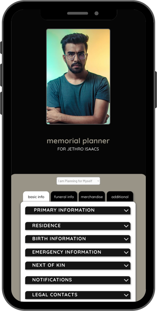 funeral app of memorial planner